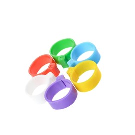 Seadiquiet 100 Pcs 16mm Coloured Plastic Chicken Leg Rings Poultry Foot Bands Chicken Identification Tags for Ducks Chicks