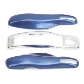 KIMISS Car Key Cover Car Remote Key Fob Protective Case Cover Fit for 911/Panamera/Macan/(Sapphire Blue+Silver Shell)
