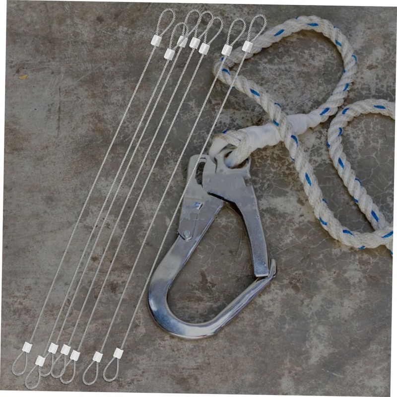 NOLITOY 20pcs Stainless Steel Safety Cable with Loops Antidrop Design