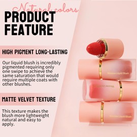 Blush Stick, Soft Cream Blush Makeup Smooth Liquid Blush, Mattes Leichtes und Atmungsaktives, Waterproof, langanhaltend Rouge Beauty Wand for Cheeks Makeup (01#)