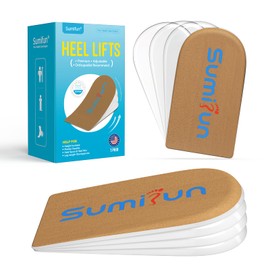 Sumifun Heel Lift, 4-Layer 1 Inch Gel Shoe Lifts for Women Uneven Legs, Adjustable Orthopedic Heel Lifts for Heel Pain and Leg Length Discrepancy, Heel Wedge Inserts 1/4" 1/2" 3/4" (Size S, 1 Pair)