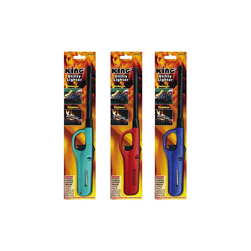 Mango Kingdom 3 Pack King BKOU172 Multi Utility Lighter Assorted