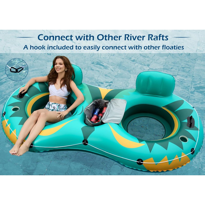 Jasonwell Inflatable River Tube Float - 2 Person Heavy Duty