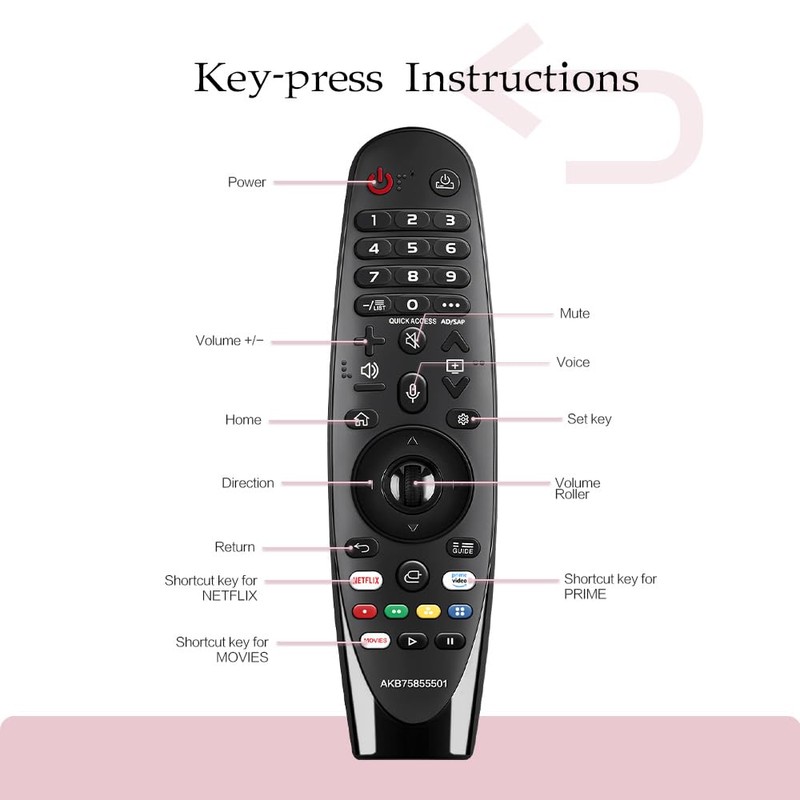 Voice Magic Remote Control Replacement for LG Smart TVs with