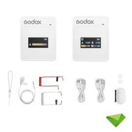 GODOX MoveLink II M1 Wireless Lavalier Microphone, 2.4G Lavalier Mic 100m(328ft) Range Lapel Microphone for Smartphone, DSLR Camera, for YouTube, Volg, Live Streaming, Interview, etc (White)