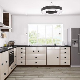 PUERHUACI Furniture knobs, cabinet knobs, pack of 20, drawer knobs, furniture handle with round plate top, furniture knob, black