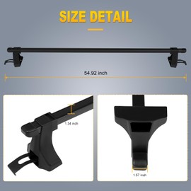 OCPTY Universal 54" Window Frame Roof Rack Crossbars for Cargo Carrier Bag Luggage Kayak Canoe Bike Snowboard Skiboard
