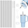 Reusable Stainless Steel Straws, 6 Metal Straws with 2 Cleaning