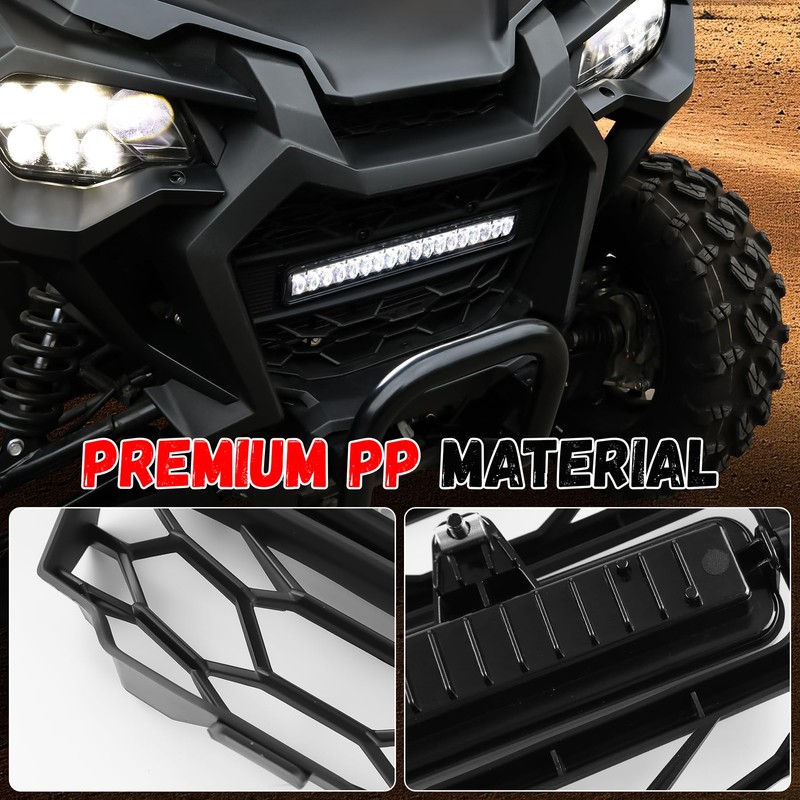 Front Mesh Grille with Adjustable LED Light Bar for Honda