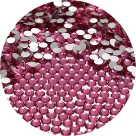NCB 1500pcs Flatback Round Glass Nail Art Rhinestones Crystal for DIY Making Accessories Shoes, Clothes, Face Art, Bags, Manicure (Rose, SS16 1500pcs)