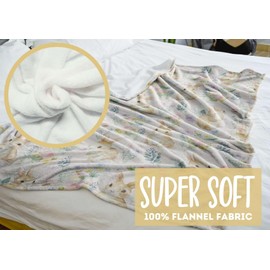 InnoBeta Bunny Throw Blanket - Bunny Rabbit Gifts for Girls, Women, and Bunny Lovers - Flannel Blankets for Rabbit Lovers on Easter, Christmas, Birthday, Thanksgiving - 50" x 65" - (Beige)