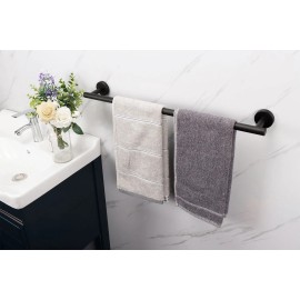TocTen 24 Inch Black Towel Holder Space Saving Stylish Design Rust Proof Stainless S...
