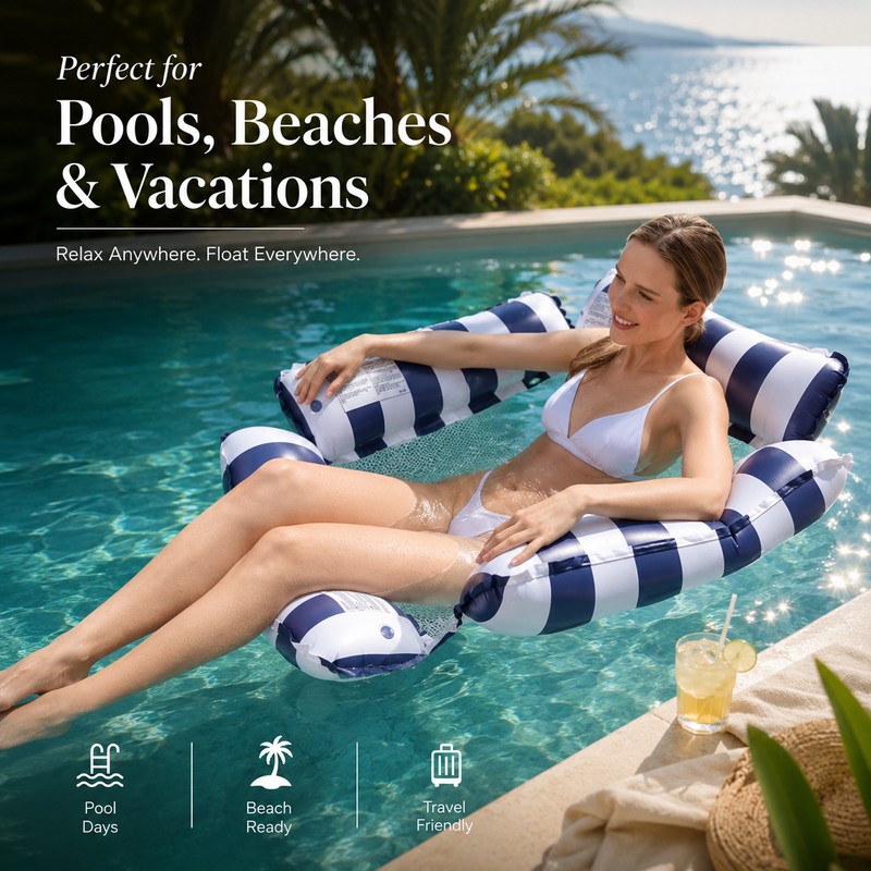 Inflatable Water Hammock Pool Float for Adults – 4-in-1 PVC