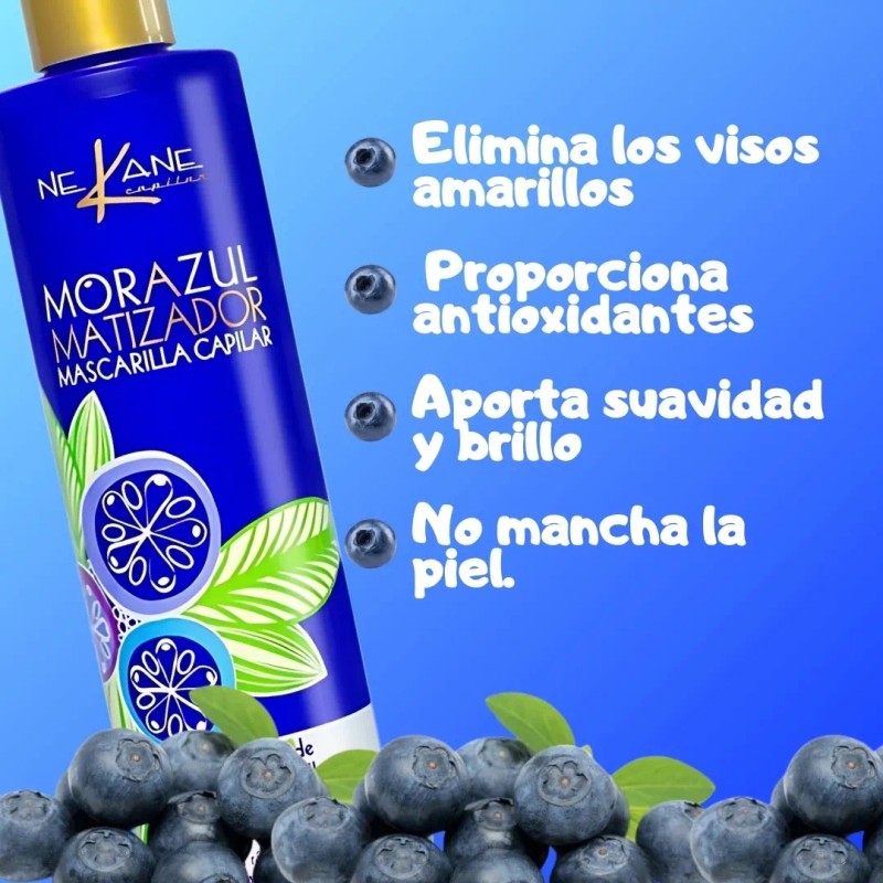 Duo Nekane Shampoo+mascarilla Mora Azul 300 G+ 12 Ampolletas