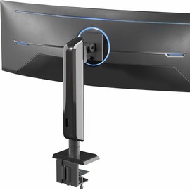 VIVO Heavy Duty Aluminum Ultrawide Monitor Desk Mount for up to 49 inch Screens, Holds 39.6 lbs, Space Efficient Vertical Lift Stand, Black, STAND-149J