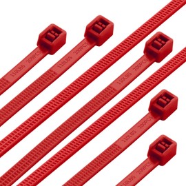 Eletoo 20 Inch Zip Ties Heavy Duty 200 Pack, Dual Side Toothed Design,100 LBS Tensile Strength, Self-Locking Nylon PA66 UV Resistant Cable Ties for Indoor and Outdoor Use (Red, 20 Inch)