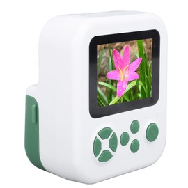 Qiilu Cámara de Video para Niños, Cámara Digital Selfie con Pantalla de 2.4 Pulgadas de Impresión Instantánea con Videos 1080P Cámara de Viaje Portátil para Niños Niñas de 3 a 12