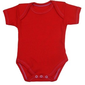 1 'One' Plain Coloured Baby Bodysuit/Vest Newborn -12 months RED 3-6