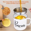 Bacon Grease Saver with Strainer - 15oz Enamel Grease Container,