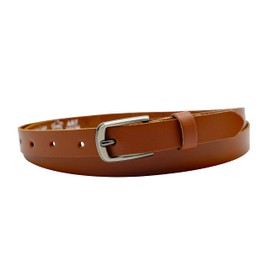 NK Belt GmbH #SR-07A Women's Leather Belt Made in Germany, Suit Jeans Belt 2 cm Narrow, Cognac