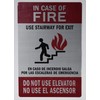 in CASE of FIRE USE Stairs Sign (Silver,Size 6X9, Double