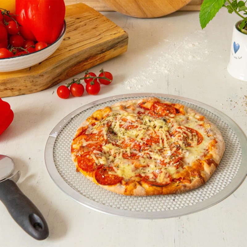 2X 10 Inch Aluminium Pizza Tray - Small Non Stick