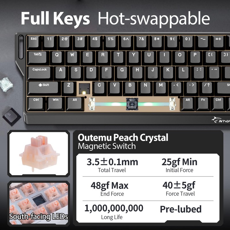 GK GAMAKAY x NaughShark NS68 Rapid Trigger Wired Gaming Keyboard,