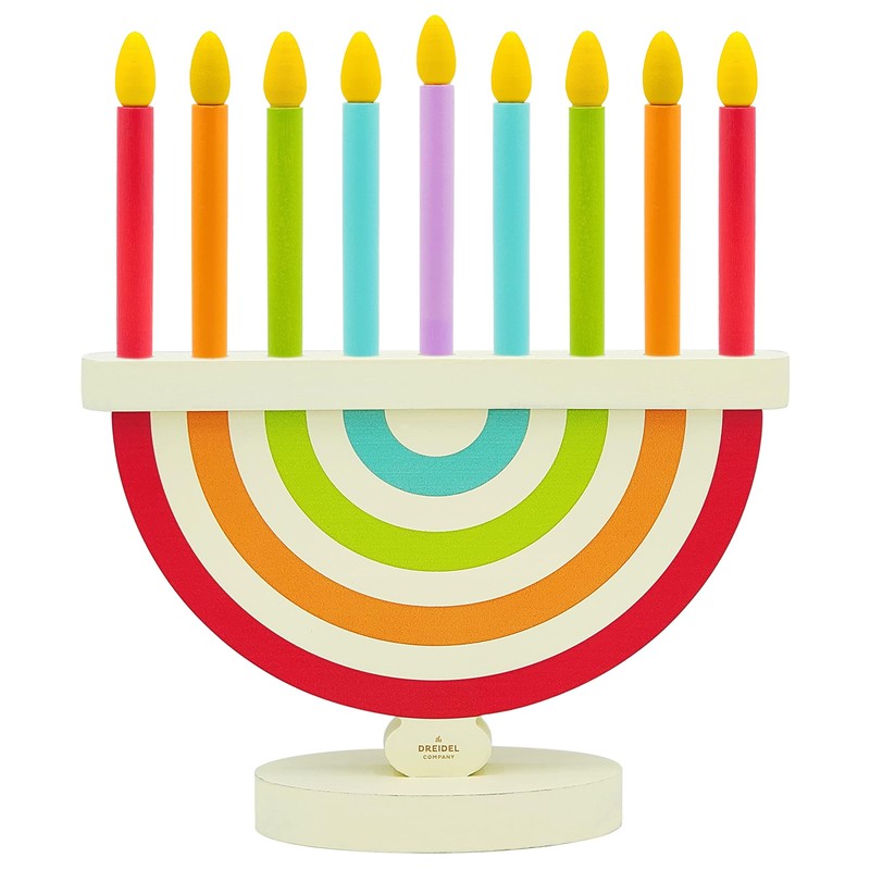 2-Pack Hanukkah Children's Wooden Chanukah Menorah with Removable Candles