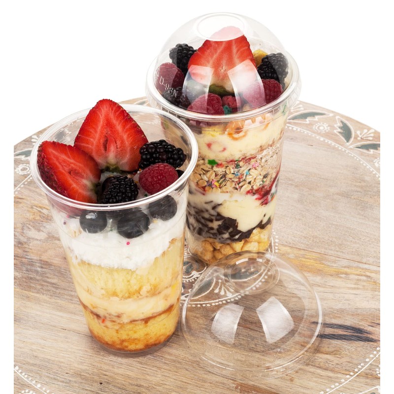 Golden Apple Cup series, 24oz Clear Plastic cups with Dome