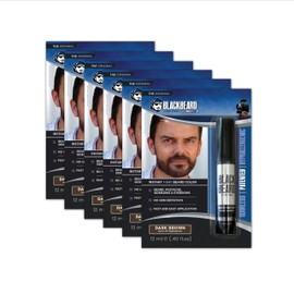Blackbeard for Men Instant Beard Color – All Day Beard, Mustache, Eyebrow, and Sideburns Color – Temporary, Hypoallergenic Beard Dye Alternative – Up to 45 applications – Dark Brown, 6 Pack