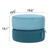 Adeco Double Layer Stackable Pouf Ottoman, Fabric Modern Round Foot