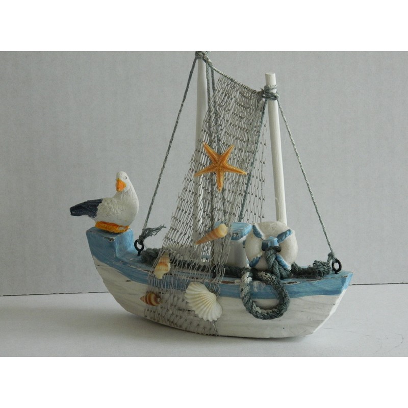 Wooden Fishing Boat Ornament