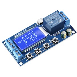 DROK Timer Relay - 5V/12V/24V Time Delay Relay Switch Delay-Off Cycle Timer 0.01s-9999mins with LCD Display Support Micro USB 5V Power Supply