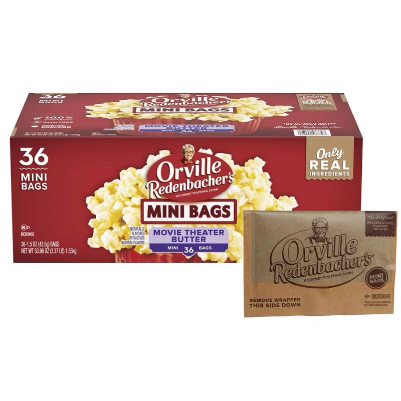 Orville Redenbacher's Movie Butter Microwave Popcorn, Mini Bags, 1.5 oz.,