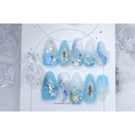 Handmade nail tips - ♀ Siren  - Coffin Egg / 수제네일팁 - ♀ 세이렌  - 코핀에그