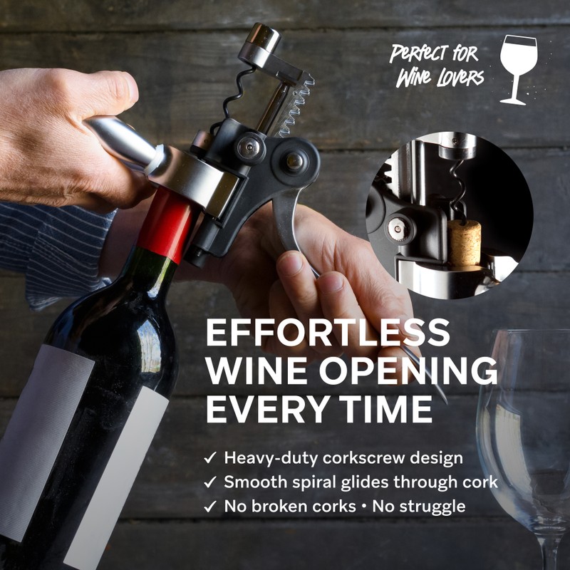 Wine Bottle Opener Gift Set with Wooden Box, Premium Stainless