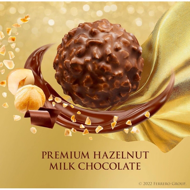 Ferrero Rocher, 24 Count, Premium Milk Chocolate Hazelnut, Valentine’s Gift
