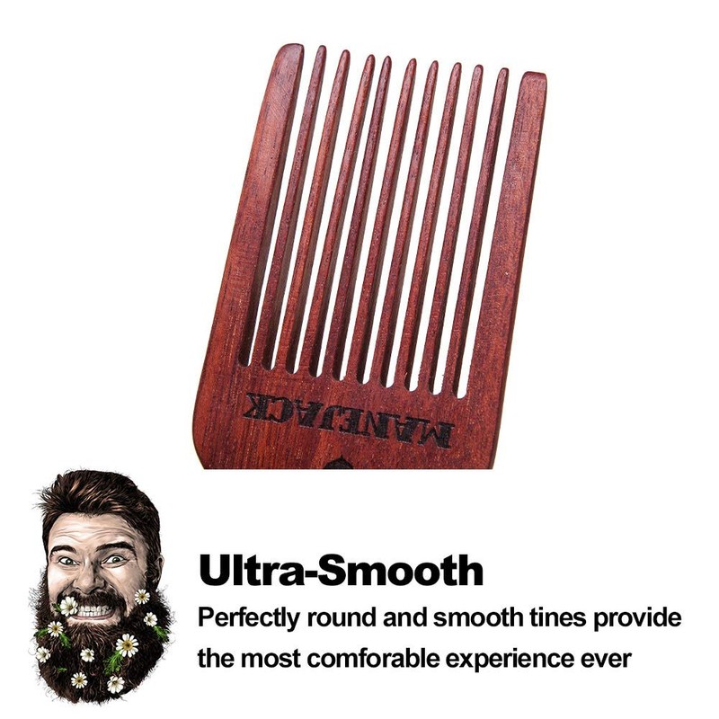 MANEJACK Beard Pick for Men- Wooden Comb Afro Hair Lift