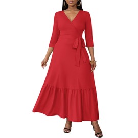 FANDEE Cotton Dresses for Women Casual Summer Cute Dresses Tea Party Dress Red Dress for Women Elegant
