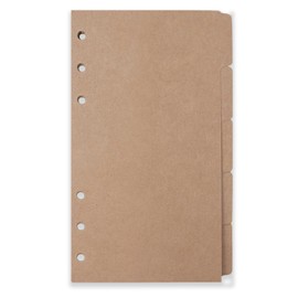 Zelten Refills/Loose Leaves for A6 Cover Ring Binder/Personal Organizer/Planner(A6 6 Holes, Divider Horizontal Brown Paper)