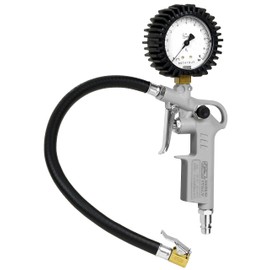GAV Tyre Inflator Gauge with WIKA 63 mm Pressure Gauge - Aluminium Tyre Inflator Gun - Professional Tyre Pressure Gauge Compressed Air for Car, Motorcycle, Truck - 60DT - Calibrated