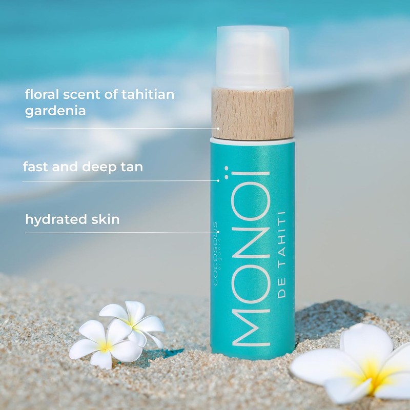 Aceite bronceador orgánico COCOSOLIS MONOI XL con vitamina E –
