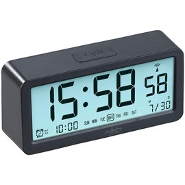 infactory Wireless Digital Alarm Clock: Digital Wireless Travel Alarm Clock with 3 Alarm Times and Illuminated Display (Digital Alarm Clock, Table Alarm Clock, Seniors)