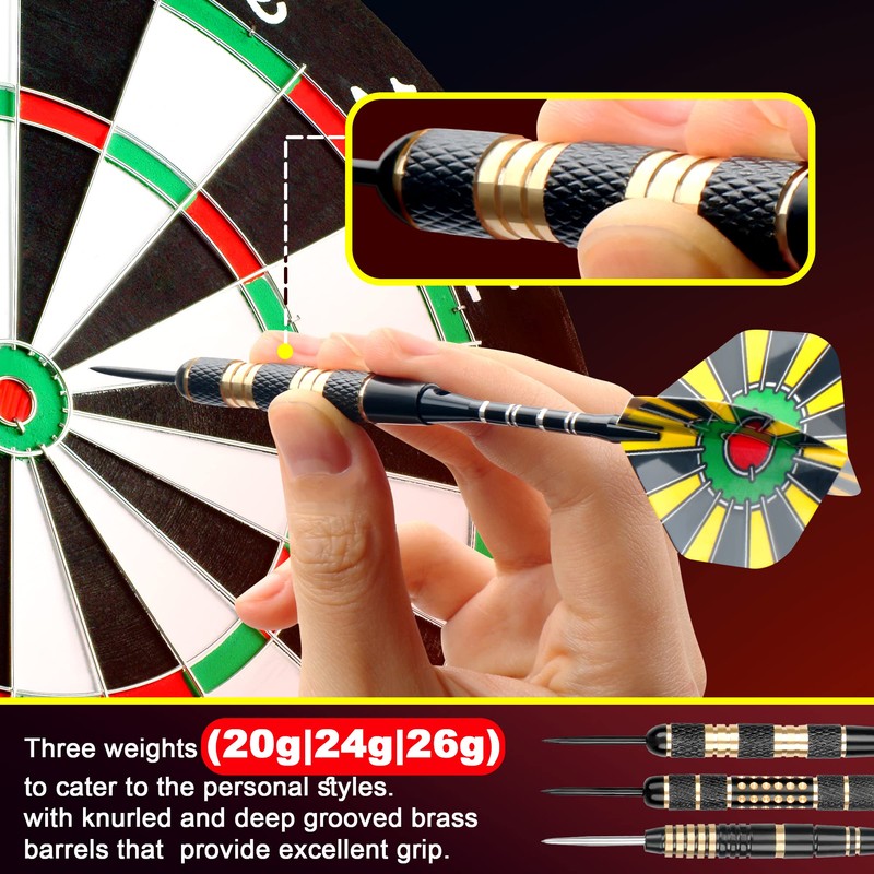 Pack of 12 Darts Metal Tip, 20/24/26 g Professional Darts,