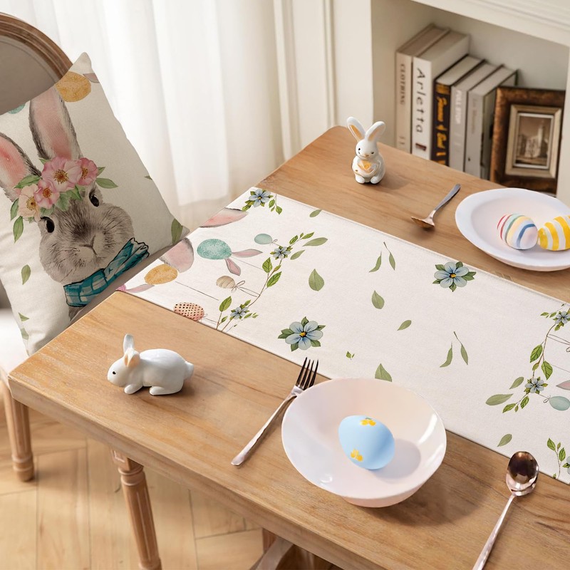 YCOLL Table Runner Easter Table Runner Spring Easter Decoration Modern