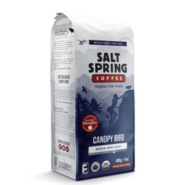 Salt Spring Coffee - Canopy Bird Whole Bean Coffee, Organic Fair To Farmer Coffee, Proudly Canadian (Medium Dark Roast, 400g)