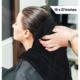Utopia Towels Cotton Bleach Proof Salon Towel 16 by 27 inches, Bleach Safe Gym 100% Cotton Hand Towel, 24 Pack, Black