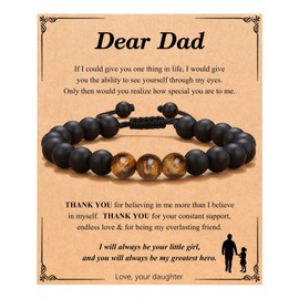 AMBEERT Dad Bracelet, Dad Bracelet for Men, Birthday Gifts for Son Dad New Dad Boyfriend Brother Boys, Bracelet Gifts for Men on Valentines Day Father's Day Christmas