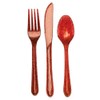 24-Piece Glitz Premium Plastic Cutlery Assortment, Red Glitter