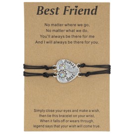 CHEERYMAGIC Friendship Bracelets, 2PCS Best Friends Bracelets Friendship Gifts for Women Girls, BFF Bracelets Distance Matching Bracelet for Friend Christmas Birthday Gifts A6-XZPYSL(Best Friend)